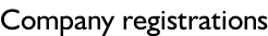 Company registrations
